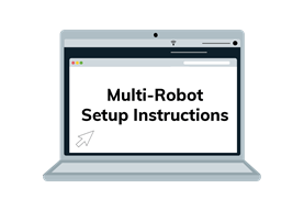 An illustration showing this guide open to the previous section about connecting to the robot