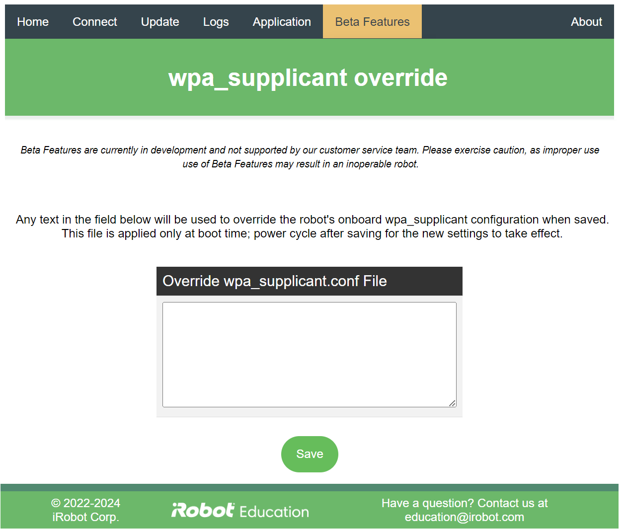 Picture of edit wpa_supplicant.conf page